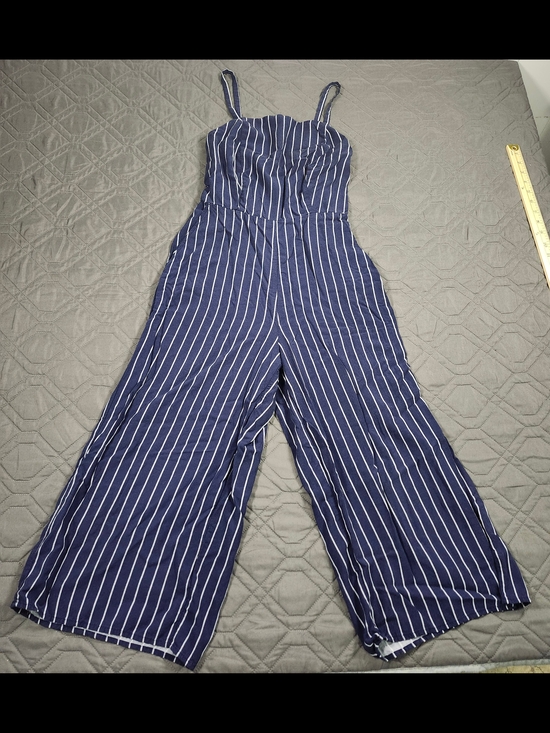Old Navy Pants - Old Navy striped Navy And White Jumpsuit With Pockets Size S
